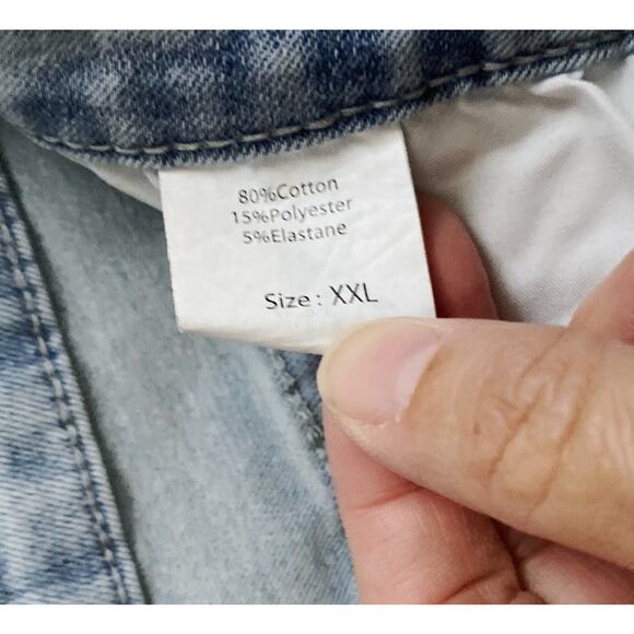 Mekool XXL Light Wash Distressed Skinny Blue Jeans NWT - Picture 8 of 9